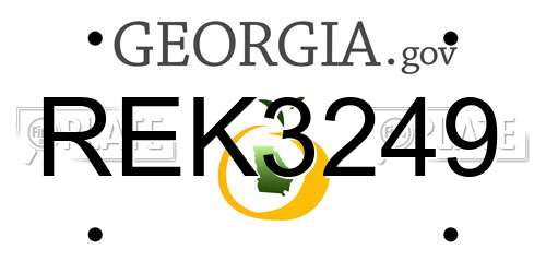 REK3249 Georgia License Plate