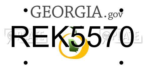 REK5570 Georgia License Plate