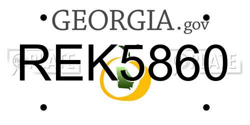 REK5860 Georgia License Plate