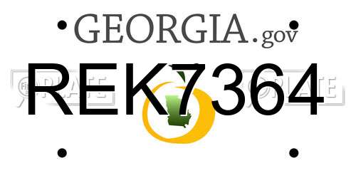 REK7364 Georgia License Plate