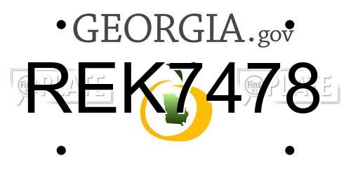 REK7478 Georgia License Plate