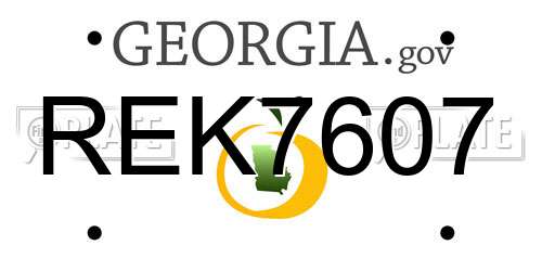 REK7607 Georgia License Plate