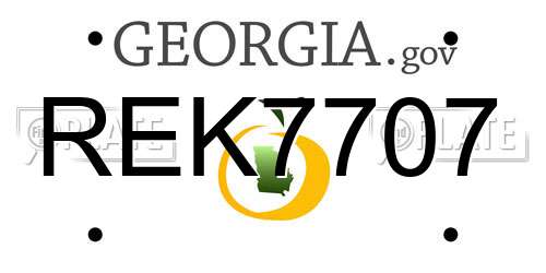REK7707 Georgia License Plate
