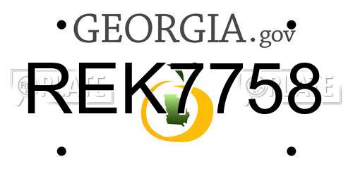 REK7758 Georgia License Plate