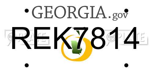REK7814 Georgia License Plate