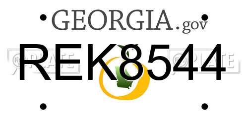 REK8544 Georgia License Plate