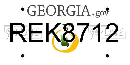 REK8712 Georgia License Plate