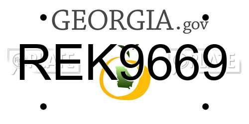 REK9669 Georgia License Plate