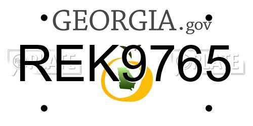 REK9765 Georgia License Plate