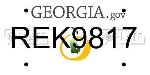 REK9817 Georgia License Plate
