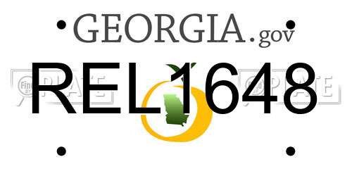 REL1648 Georgia License Plate