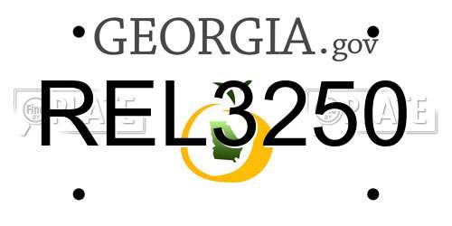 REL3250 Georgia License Plate