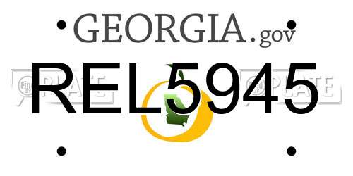 REL5945 Georgia License Plate