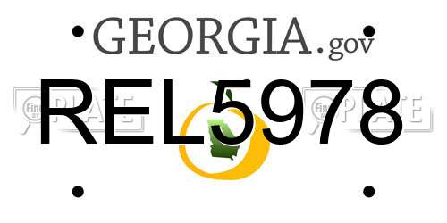 REL5978 Georgia License Plate