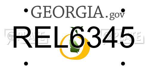 REL6345 Georgia License Plate