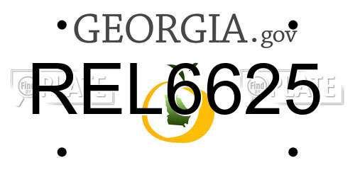 REL6625 Georgia License Plate