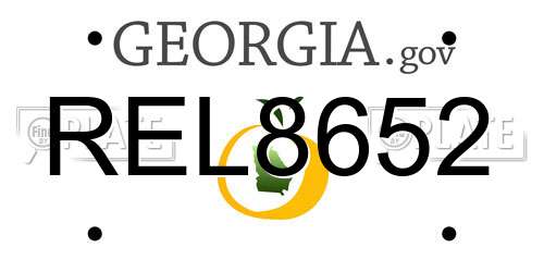 REL8652 Georgia License Plate
