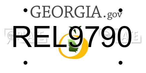REL9790 Georgia License Plate