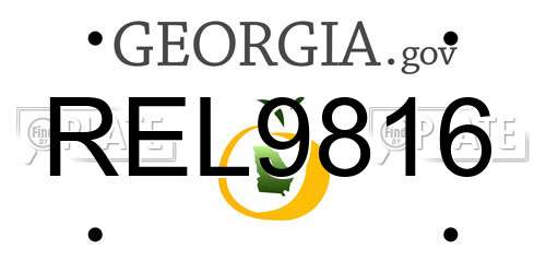 REL9816 Georgia License Plate
