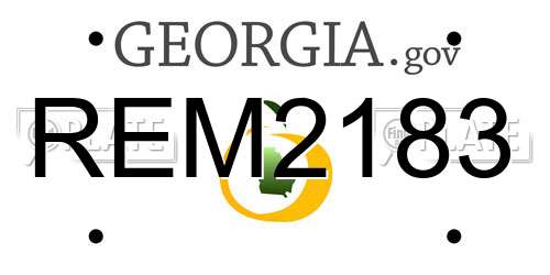 REM2183 Georgia License Plate