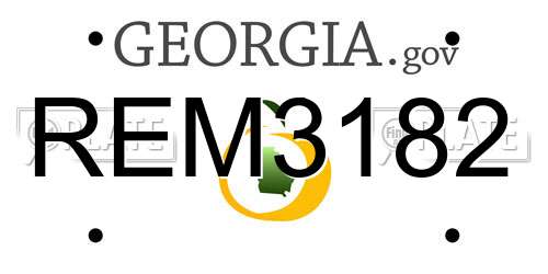 REM3182 Georgia License Plate