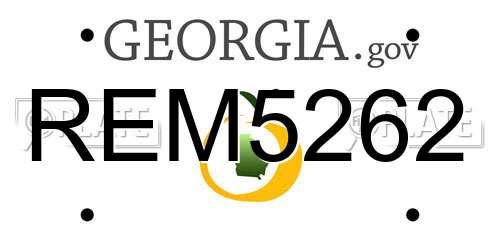 REM5262 Georgia License Plate