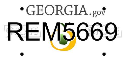 REM5669 Georgia License Plate