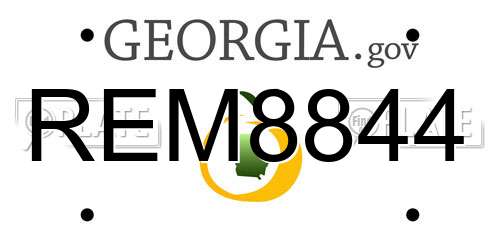 REM8844 Georgia License Plate