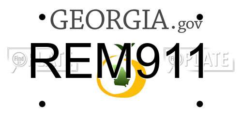 REM911 Georgia License Plate