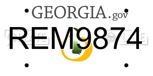REM9874 Georgia License Plate