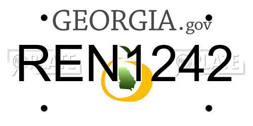 REN1242 Georgia License Plate