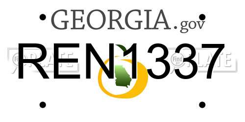 REN1337 Georgia License Plate