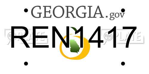 REN1417 Georgia License Plate