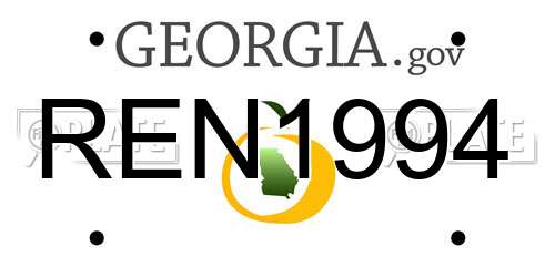 REN1994 Georgia License Plate