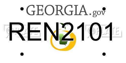REN2101 Georgia License Plate