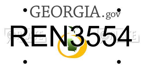 REN3554 Georgia License Plate