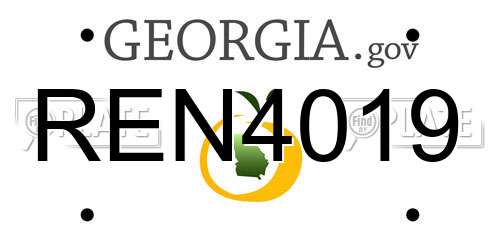 REN4019 Georgia License Plate