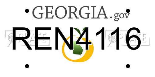 REN4116 Georgia License Plate