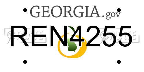 REN4255 Georgia License Plate