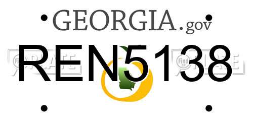 REN5138 Georgia License Plate