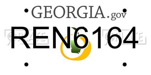REN6164 Georgia License Plate