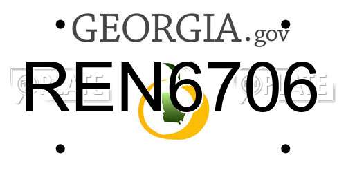 REN6706 Georgia License Plate