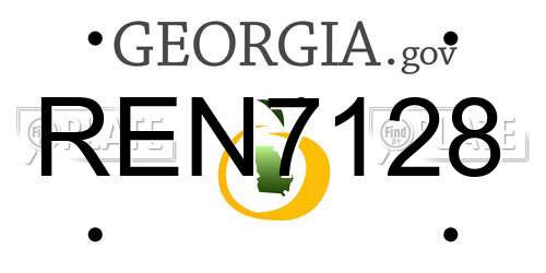 REN7128 Georgia License Plate