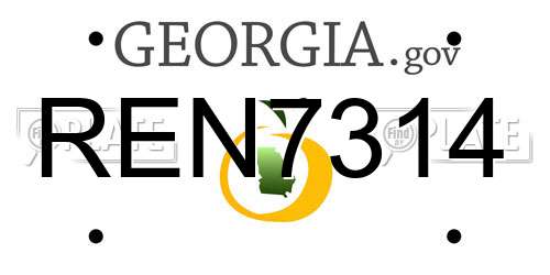 REN7314 Georgia License Plate