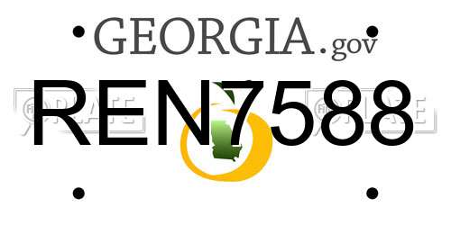 REN7588 Georgia License Plate
