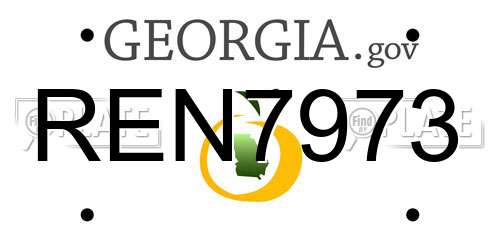 REN7973 Georgia License Plate