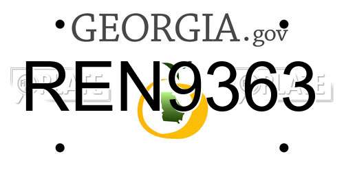 REN9363 Georgia License Plate