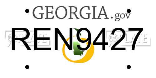 REN9427 Georgia License Plate