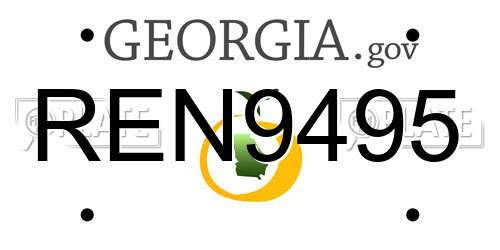 REN9495 Georgia License Plate