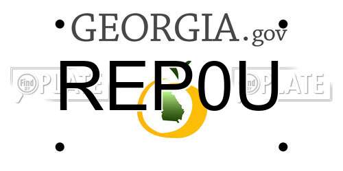 REP0U Georgia License Plate